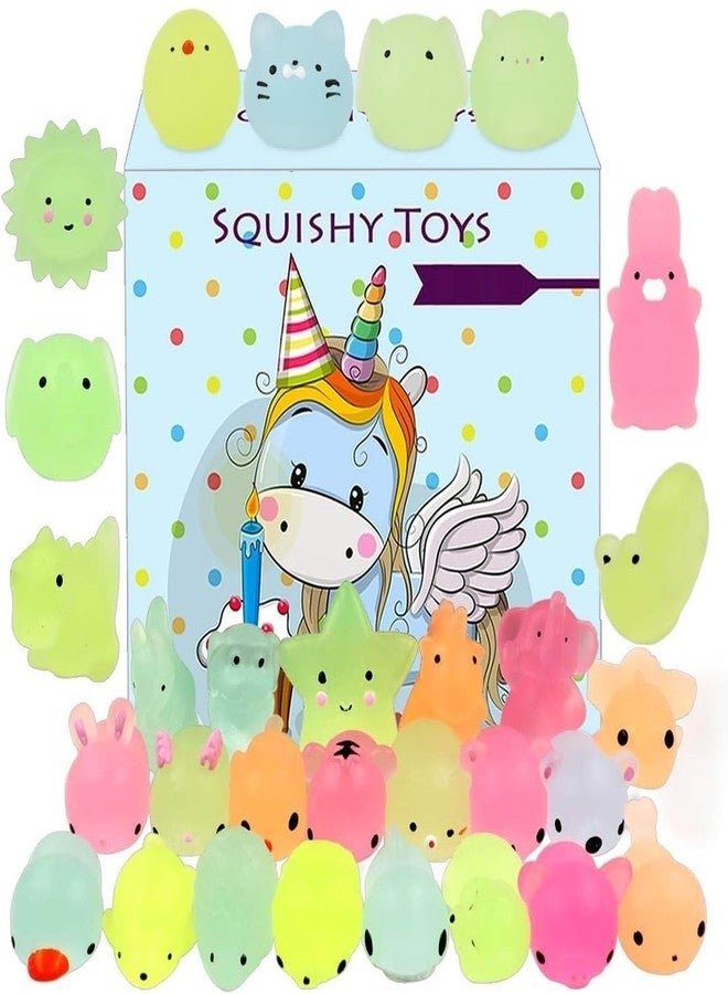 ANAB GIAB 2 Pack Squishies Mochi Squishy Toys Glow in The Dark Party Favors for Kids - Mini Kawaii Squishies Mochi Animals Stress Relief Squishy Pack Squishy Cat Squishys with Storage Box - Image 1